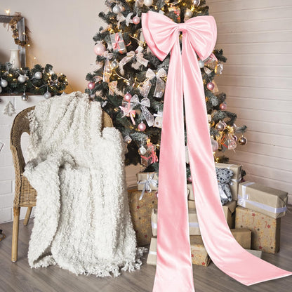 Skiennix Large Satin Bow Decoration - Giant Decorative Bows for Weddings & Parties | Pink