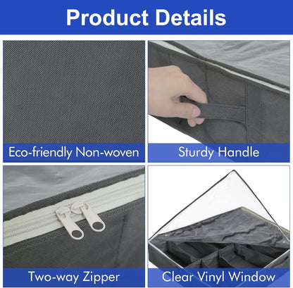 Surblue Under Bed Shoe Storage Organizer, Underbed Shoes Closet Storage Solution, Fits 12 Pairs