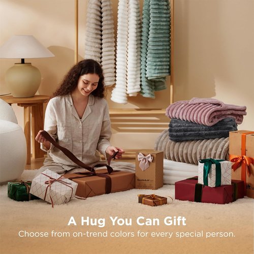 Bedsure GentleSoft California King Blanket - Cozy Grey Throw for Bed, 102x96 Inches