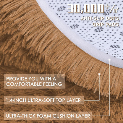 OLANLY Runner Rugs - Soft, Machine Washable Shaggy Carpet for Hallway & Bedroom | Khaki 2x5 ft