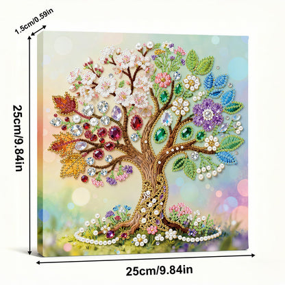 ILYUFO Diamond Art Kits for Adults, 5D Gemstone Tree DIY Diamond Art with Frame, Crafts for Home Wall Decor, Ideal Gifts for Art Lovers 10×10inch