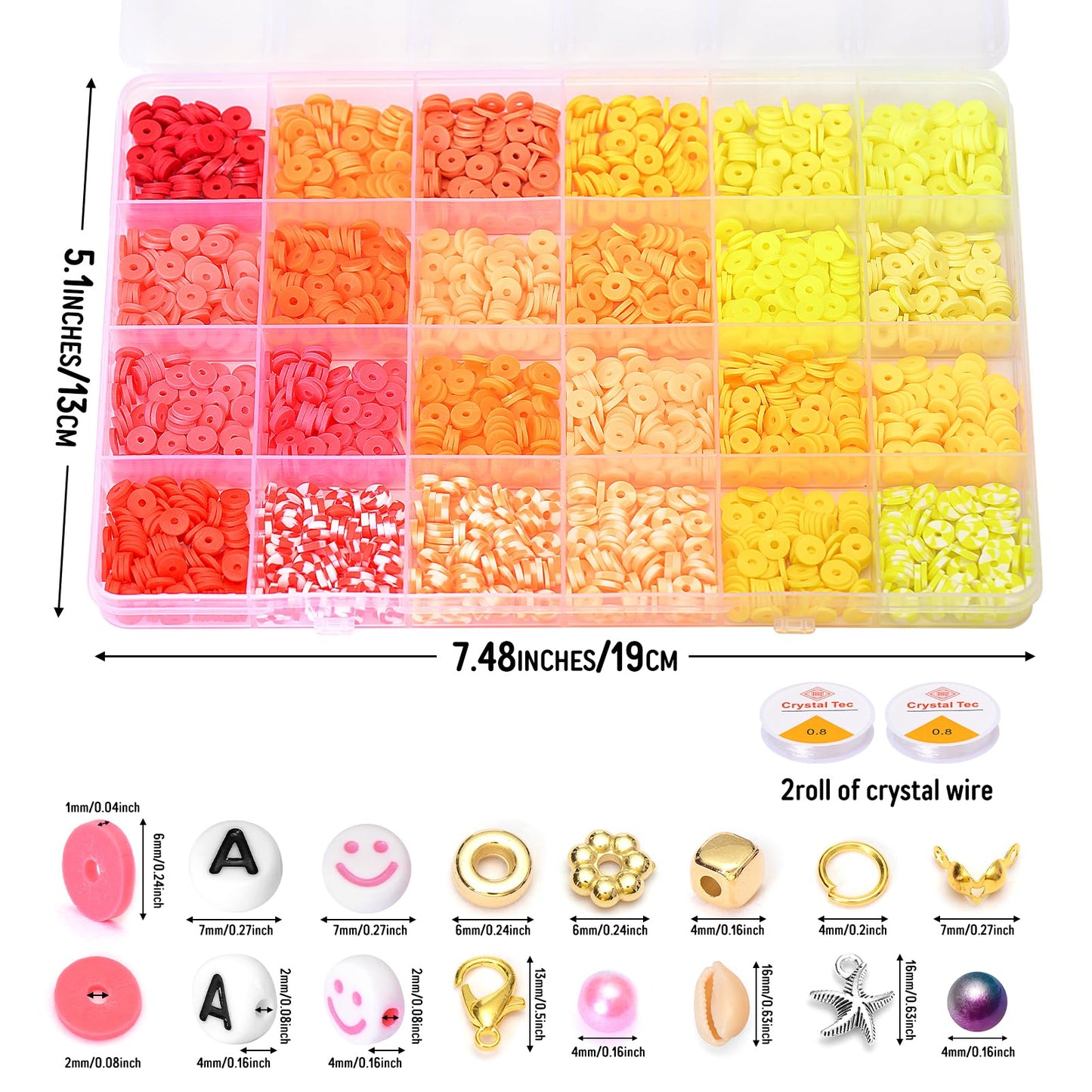 Ilootm Friendship Bracelet Kit, 16800pcs, 96 Colors Polymer Clay Beads & 24 Colors Glass Seed Beads, 400 Letters Beads，Bracelet Making Kit for DIY Jewelry Making&Friendship Bracelet Making
