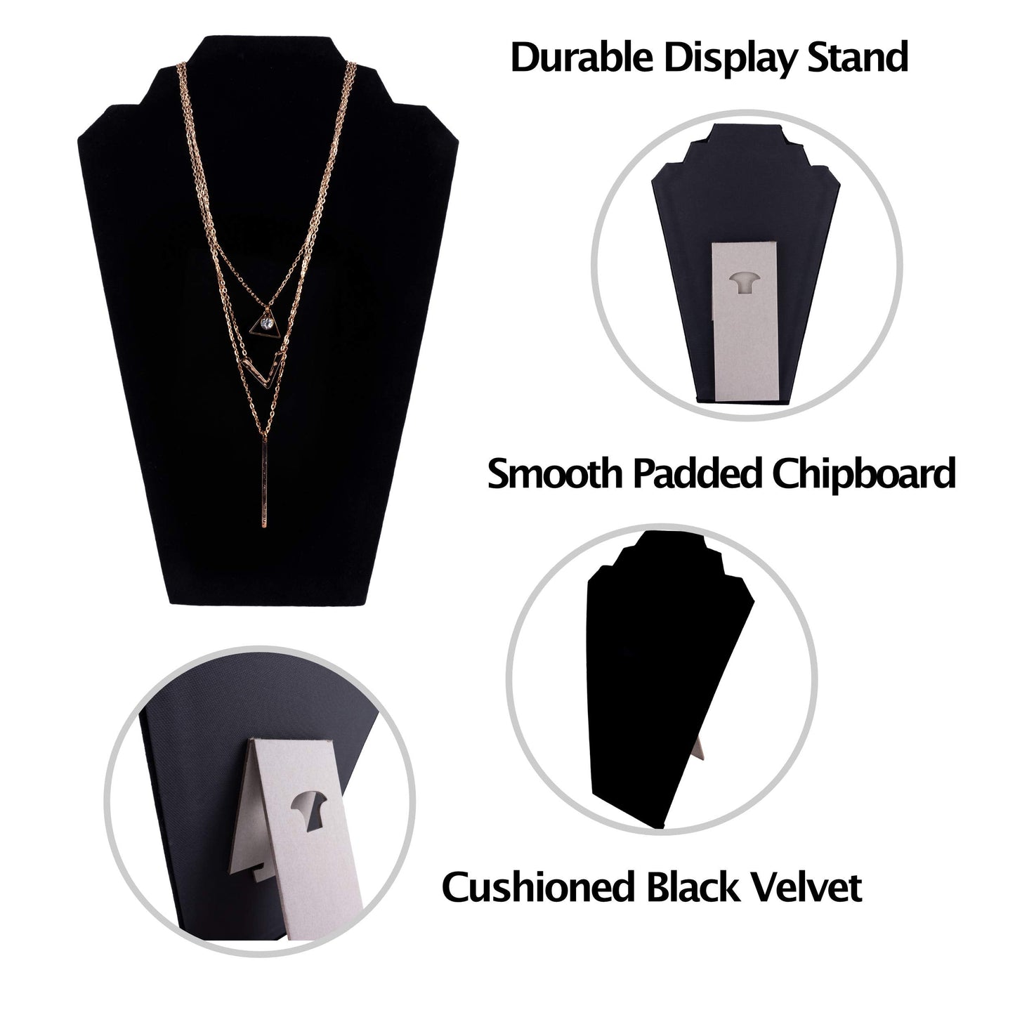 Super Z Outlet 12.5" Black Velvet Jewelry Easel Display Stand Tower Rack for Home Bedroom (6 Pieces)