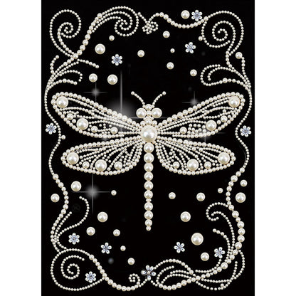 WSLWXSHM Pearl Diamond Painting Kits for Adults Dragonfly, 5D Special Shape Diamond Art Kits for Beginners, Crystal Rhinestones Diamond Painting for Home Wall Decoration Gift 12×16inch/30×40cm, Animal