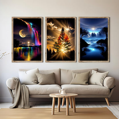 6 Pack Diamond Art Kits for Adults,Landscape 5D Diamond Painting for Adult Beginners,DIY Full Drill Round Gem Painting Dot Art Sets,Home Wall Decor 9.8x13.8 Inch