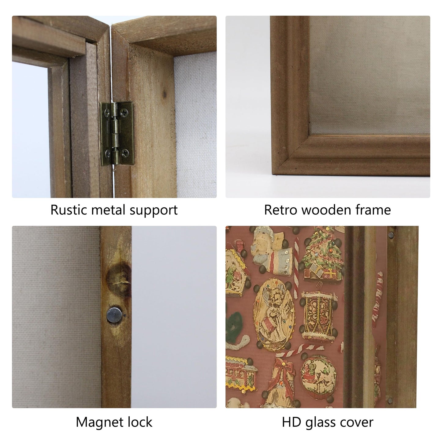 ZNCO Shadow Box Frame, Solid Wood Display Cases Memory Box with Linen Back for Keepsakes, Photos, Medals. 11 x 14 Inch, Distressed Brown