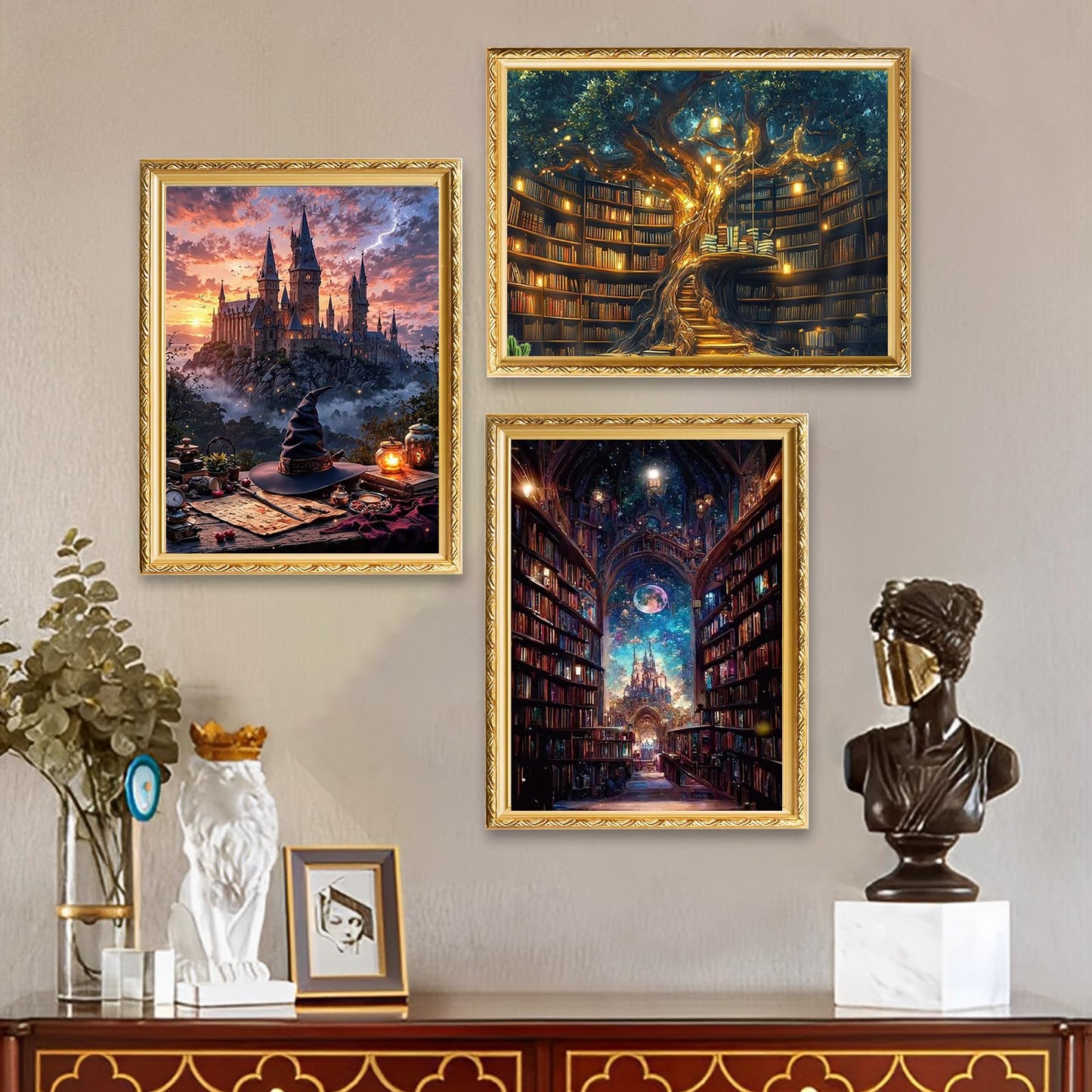 6 Pack Fantasy Diamond Art Kits for Adults, 5D DIY Diamond Painting Kits for Beginner, Diamond Dots Full Drill Crafts for Gem Art Dot Art for Adults Home Wall Decor for Teens Boys Girls 12x16 inch