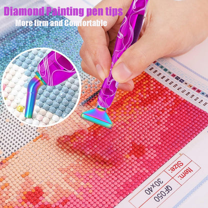 Heyseri Diamond Painting Pens, “Classic Wax Stylus” Diamond Art Pen, Gem Painting Tools Accessories, Gem Art Pen with Metal Tips for 5D Craft Nail