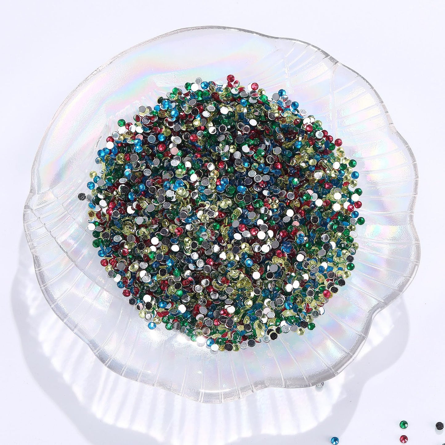 60000 Pcs 60 Color Rhinestones Diamond Painting Beads Flat Bottom Round Resin Beads Art Replacement Diamonds for DIY Craft Diamond Painting Accessories(Fresh Color)