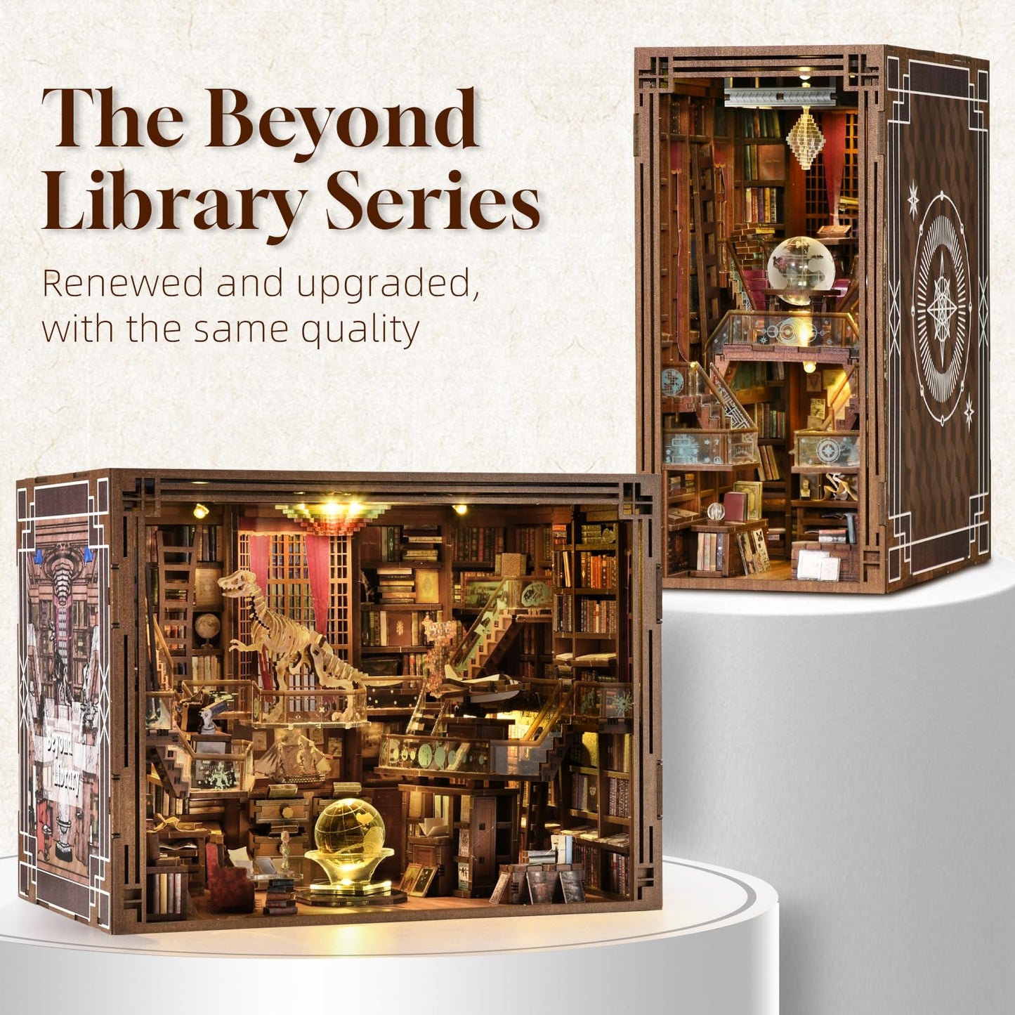 MiniCity Book Nook Kit, DIY Miniature Dollhouse Booknook Kit with Led Light and Dust Cover (Beyond Library Max)