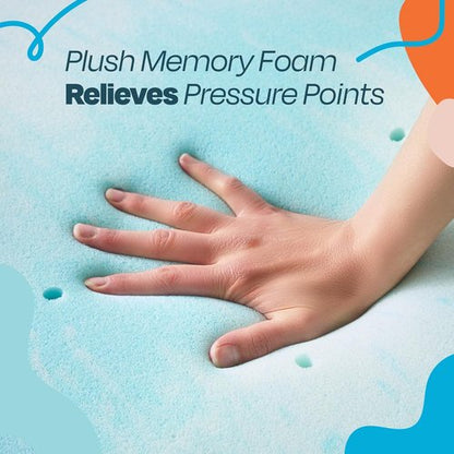 Linenspa 4 Inch Gel Memory Foam Mattress Topper - Cooling & Pressure Relieving - Full Size, CertiPUR Certified