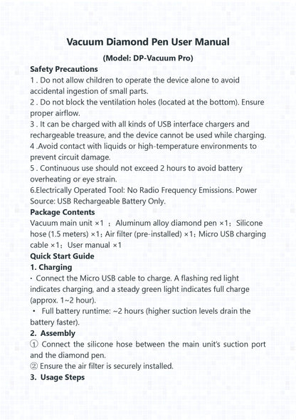 Sthmeyue Portable Diamond Painting Pen – Ultra-Light, Travel-Friendly | USB‑C Power Bank/PC Charging | 600mAh Battery + Quiet Operation | 3-Mode Suction & Wax-Free (Violet)