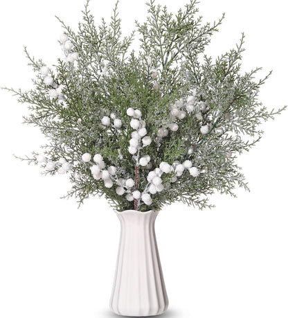 16 Pcs Christmas Tree Branches Filler Artificial Pine Branches with Berry Stems Christmas Tree Picks Greenery Sprays