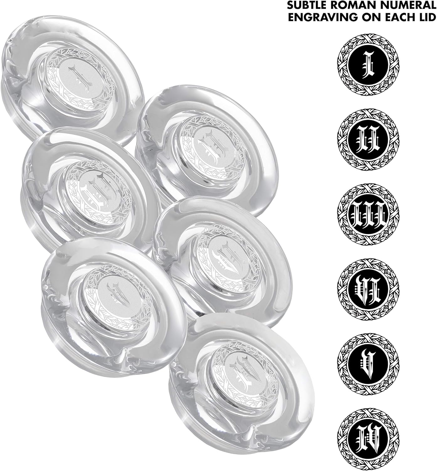 CairnCovers Glass Whiskey Glassware Lids - Glass Cap for Whisky Tasting Glasses by Cairn Craft (6 CairnCover Lids with