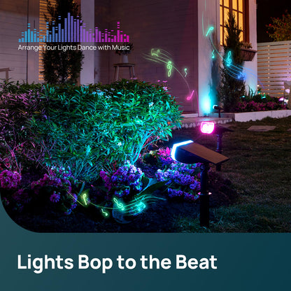 Linkind Smart Solar Spot Lights Outdoor SL5C, Solar Spotlight Waterproof Color Changing APP/Voice Control Landscape Lighting, IP67 Outdoor Lights for Yard, Garden, Pathway(2 Pack)