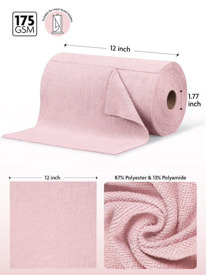 Fantasticlean Microfiber Cleaning Cloth Roll -150 Pack, Tear Away Microfiber Towels, 12" x 12", Reusable, Washable, Ultra Absorbent Dishcloth for Home Supplies, Car, Pet, Kitchen (2 Rolls of Grey)