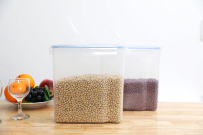 Set 2 Basicwise Large BPA-Free Plastic Food Cereal Containers, Airtight Spout Lid