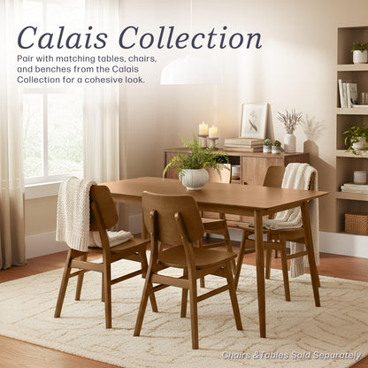 Alaterre Furniture Calais Mid Century Modern Dining Chairs Set of 4 - Solid Wood Chair Set with Armless Design - Mid Century Modern Furniture for Dining Room and Kitchen (Pecan Finish)