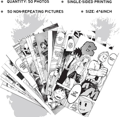 WOONKIT My Hero Academia Posters, Anime Wall Collage for Bedroom Decor, 50PCS 4x6 Inch