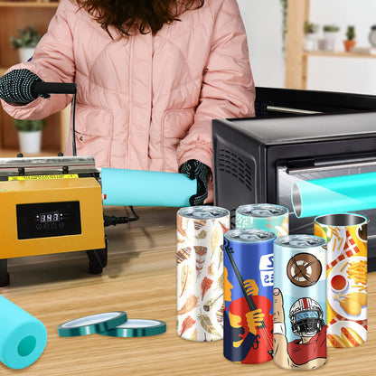 Hysagtek 2 x Sublimation Silicone Wraps for Tumblers 20oz Seamless Sublimation, Silicone Tumbler Wraps, Silicone Sleeves for Sublimation, with Gloves, Heat Tape for Sublimation Tumbler Heat Press