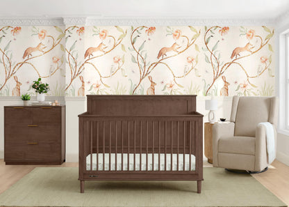 Delta Children Penelope 6-in-1 Convertible Crib - Greenguard Gold Certified, Teak Brown