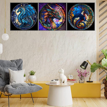 RYMILIE Diamond Painting Kits for Adults - 6 Pack Dragon DIY 5D Diamond Art Kits Full Drill Diamond Dots Paintings with Diamonds Gem Art and Crafts Home Decor 12x12inch