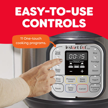 Instant Pot Duo 7-in-1 Mini Electric Pressure Cooker, Slow Rice Cooker, Steamer, Sauté, Yogurt Maker, Warmer & Sterilizer, Includes Free App with over 1900 Recipes, Stainless Steel, 3 Quart