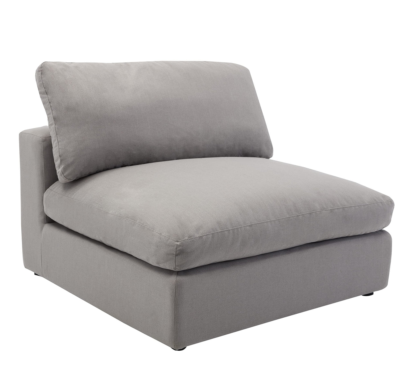 Roundhill Furniture Rivas Contemporary Feather Fill 4-Piece Modular Sectional Sofa, Graphite