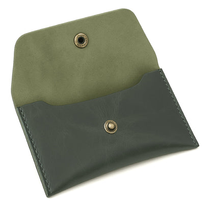 The Antiq Currency Pouch, Genuine Leather Currency Organiser, Handmade Travel Wallet, Utility Pouch, Leather Money Pouch, Leather Currency Envelope (Forest Green), currency_pouch_002_Green