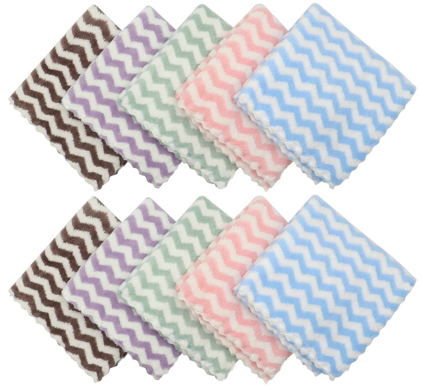HFGBLG Microfiber Cleaning Cloth, 10 Pack Microfiber Rags,12”x12”,Mix Color