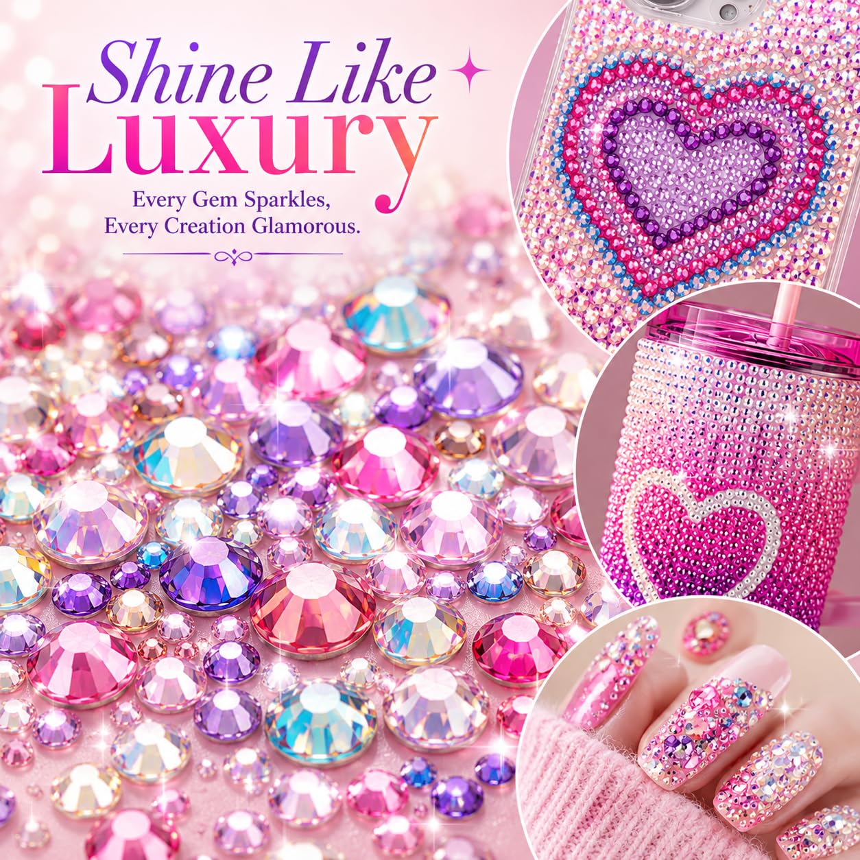 40000Pcs 40 Colors Jelly Resin Kit, Bedazzling Kit, Bedazzler Kit with Rhinestones, 3mm Flatback Gems with B7000 Glue & Tools for Crafts, Nails, Shoes