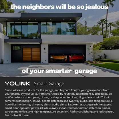 YoLink Smart Garage Door Solution Kit - Convert Any Garage Door to Smart in Seconds! Battery-Powered, No-Wires, No-Tools Super-Easy Installation. Compatible with Alexa & IFTTT