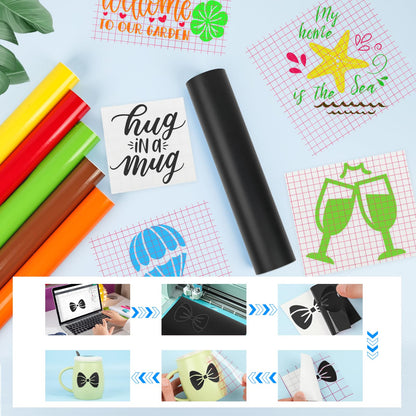 iImagine Vinyl 12'' x 42Ft Matte Black Permanent Vinyl Roll - Permanent Adhesive Vinyl Roll for Silhouette, Cameo Cutters, Signs, Craft Die Cutters, Home Decor,