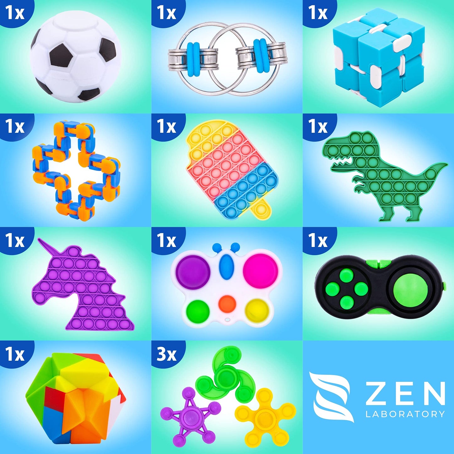 50 Pcs Fidget Toys Pack - Stocking Stuffers for Kids, Gifts for Kids, Party Favors - Adults Stress Relief Sensory Toy - ADHD Toys Bulk for Classroom Treasure Box Prizes - Pop Its