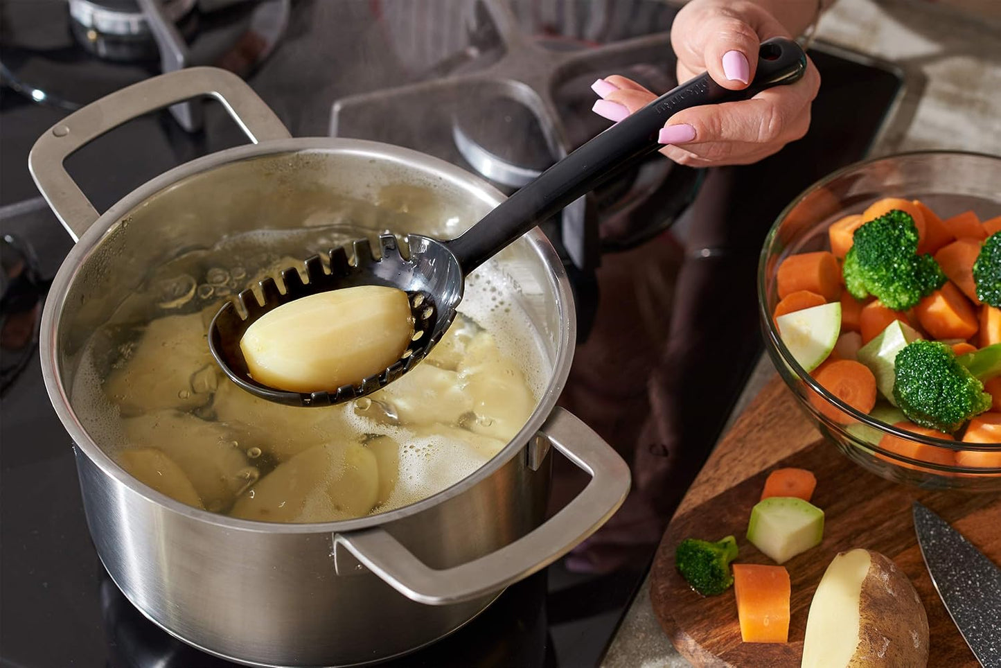 Slotted Serving Spoons - Set of 2, Heat-Resistant, Ideal for Draining and Serving Vegetables, Pasta, Dishwasher Safe,