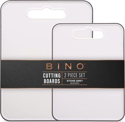 BINO 2-Piece Cutting Board Set - Large, Durable, BPA-Free Plastic, Dual-Sided, Dishwasher Safe, Gray | Home & Kitchen