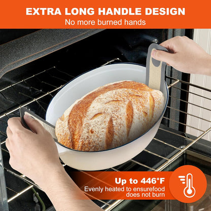 Silicone Bread Sling Dutch Oven Liner, Non-Stick Reusable Baking Mat with Long Handles