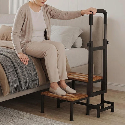 VonDream 2-Tier Bed Step Stool with Adjustable Handrails for High Beds