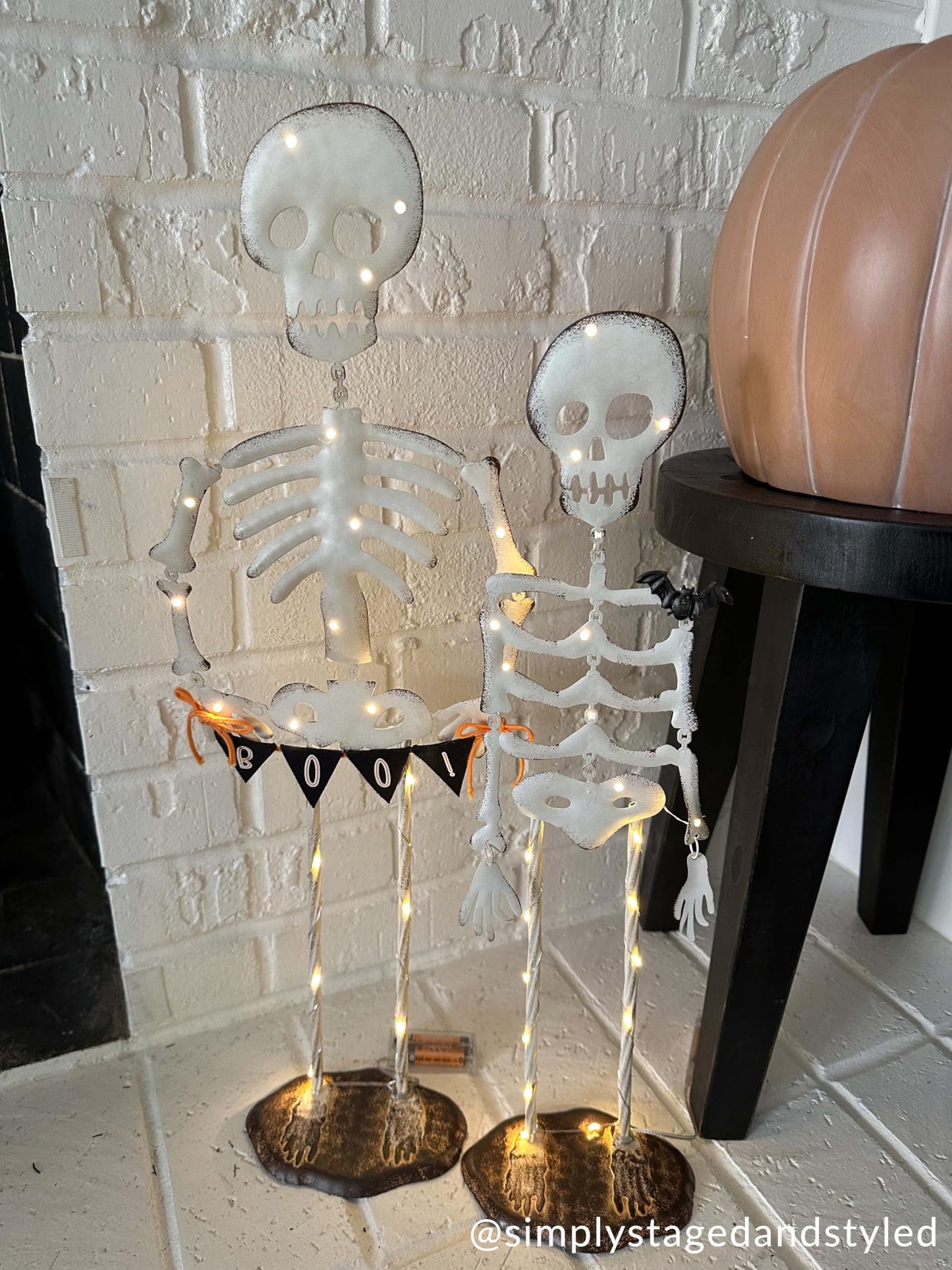 Mud Pie Halloween Large Light Up Skeleton Sitter