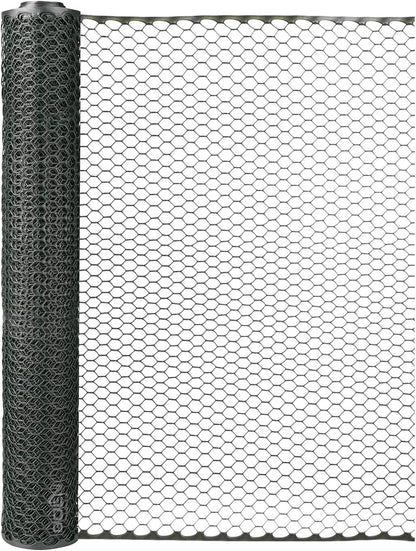 (4' 25' Boen - Plastic Hex Chicken Wire Mesh Temporary Fence Roll x - Black) - Plastic Fence Poultry Netting
