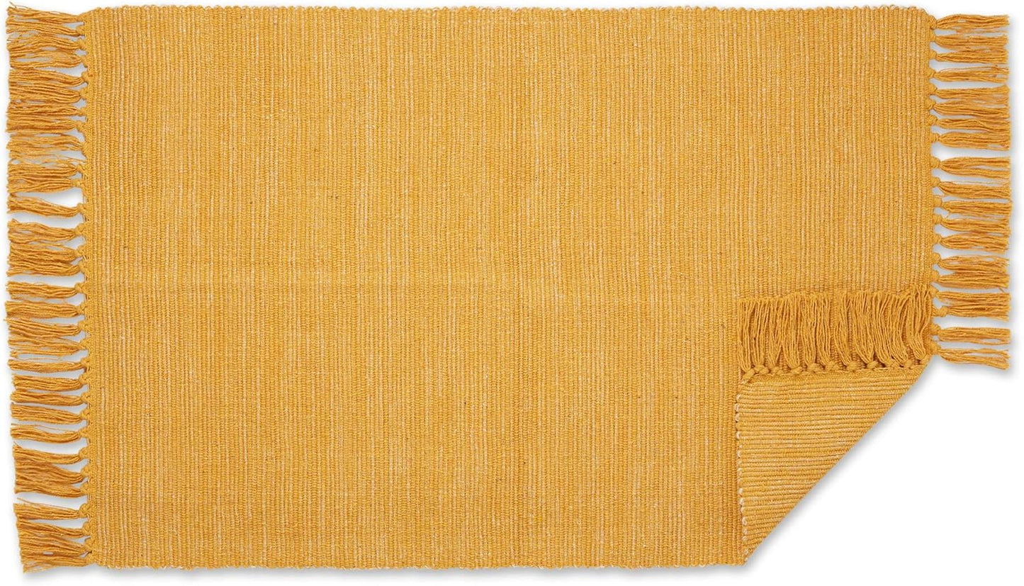 DII Woven Rugs Collection, Ribbed Reversible Cotton 2x3', Honey Gold & Off-White for Home Decor