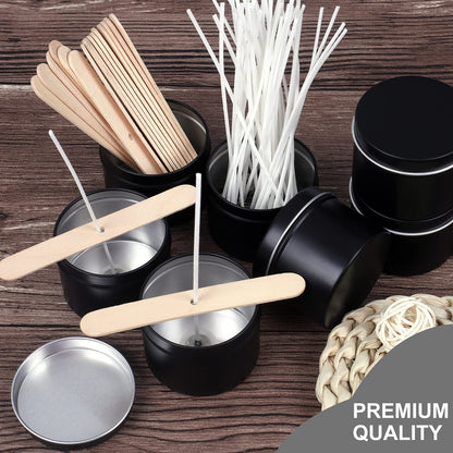 DINGPAI Candle Tin 18 Pcs, 4oz Candle Containers for DIY Candle Making, Black Color, Arts & Crafts, Storage and Holiday Gifts