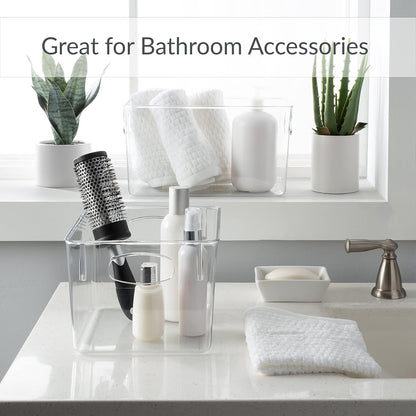 Simplify Large Horizontal Organizer Bin, Multi-Purpose Storage for Fridge, Bathroom, Desk, and Cosmetics