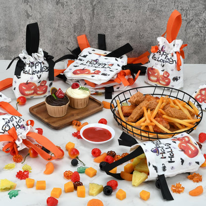XHKDSYMC 20 Pack Halloween Treat Bags,Halloween Goodie Bag Candy Bagss for Halloween Party Decoration Supplies (Orange)
