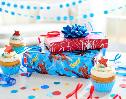 American Greetings 40 sq. ft. Reversible Spiderman Wrapping Paper for All Occasions (1 Roll, 30 in. x 192 in.)