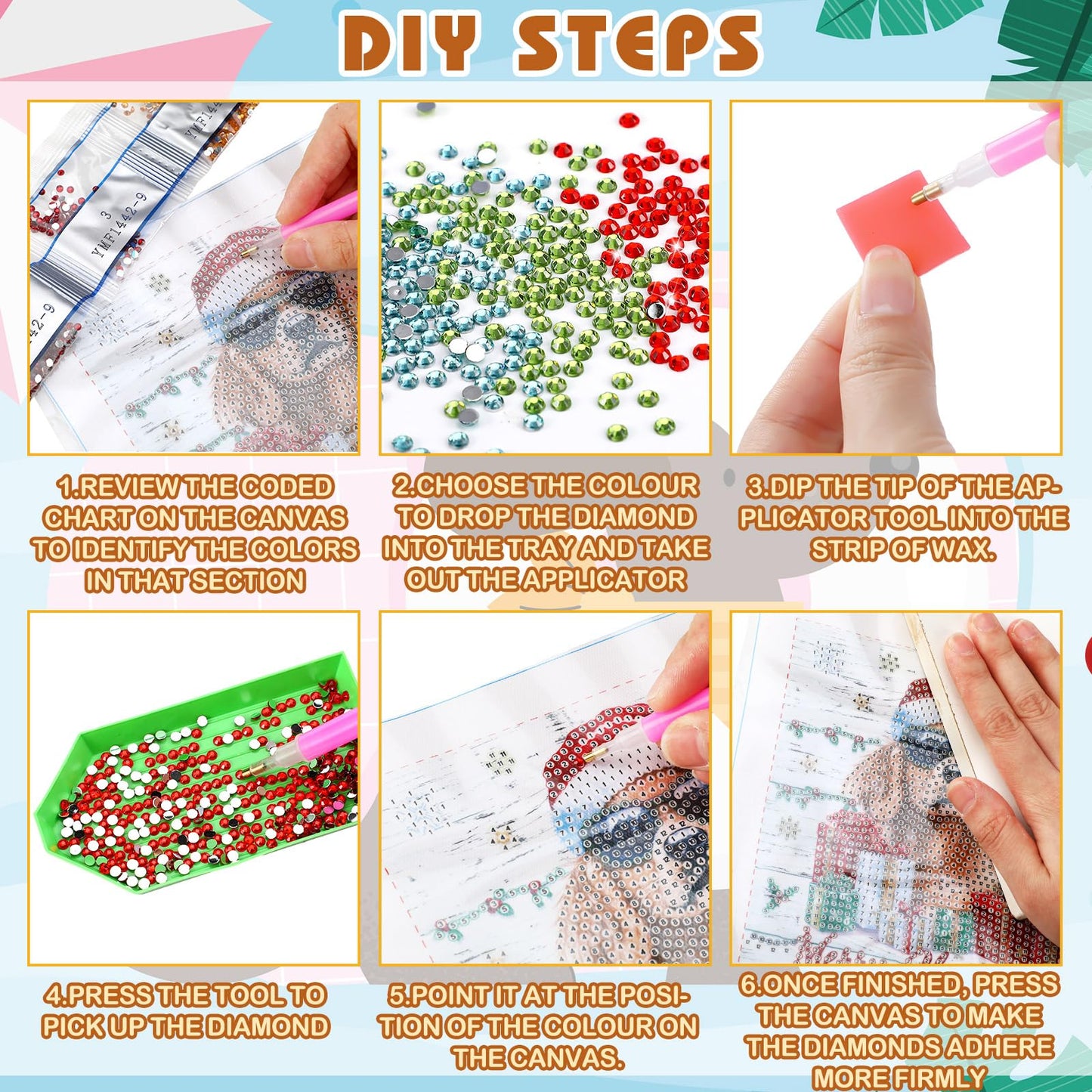 Trandraft 13 Pcs Interchangeable Holiday Diamond Art Kits for Adults 5D Framed Seasonal DIY Diamond Paint with Full Drill Gems for Beginner Monthly Table Craft Gift Decor (Dog Style)