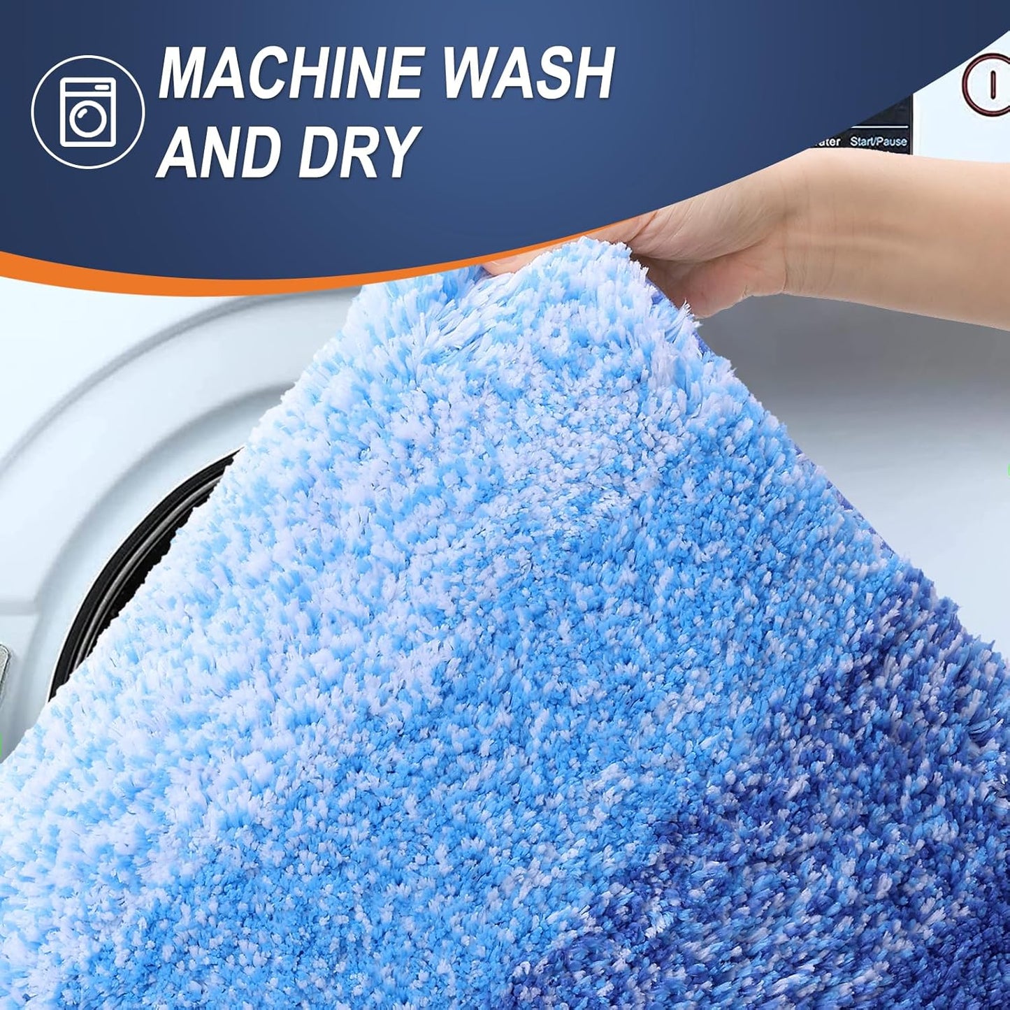 OLANLY Bathroom Rugs - Extra Soft Microfiber Mat | Quick Dry & Washable 30x20 in Light Royal Blue