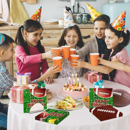 Football Birthday Party Decorations Napkins, 48Pcs Football Party Supplies Paper Touch Down Napkin Brown Football Napkins for Game Day Tailgate Sport Birthday Party Decorations