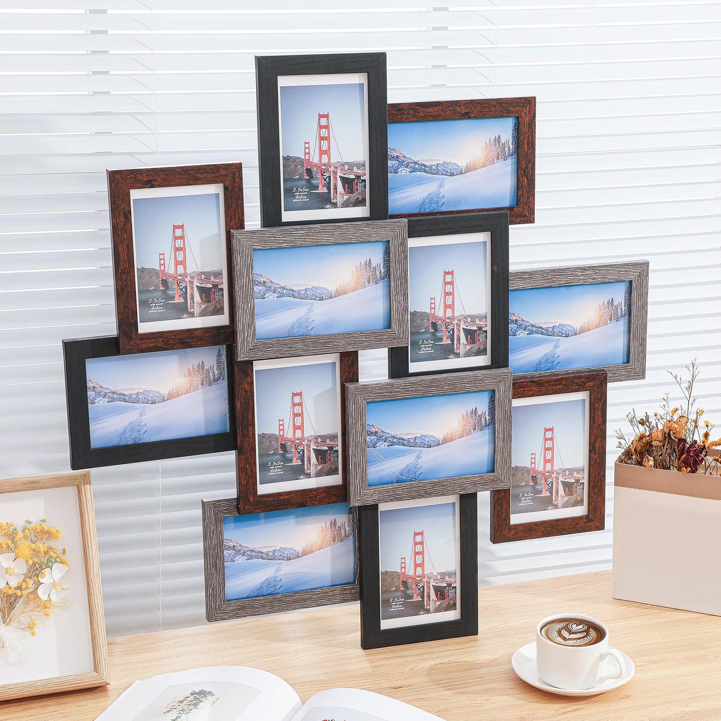 Marsui 12 Pack 4x6 Collage Picture Frames Set, Multi Family Photo Frames for Wall Decor for Farmhouse Living Room Gallery Office Hanging Display, Housewarming Birthday Wedding Valentine's Day Gifts