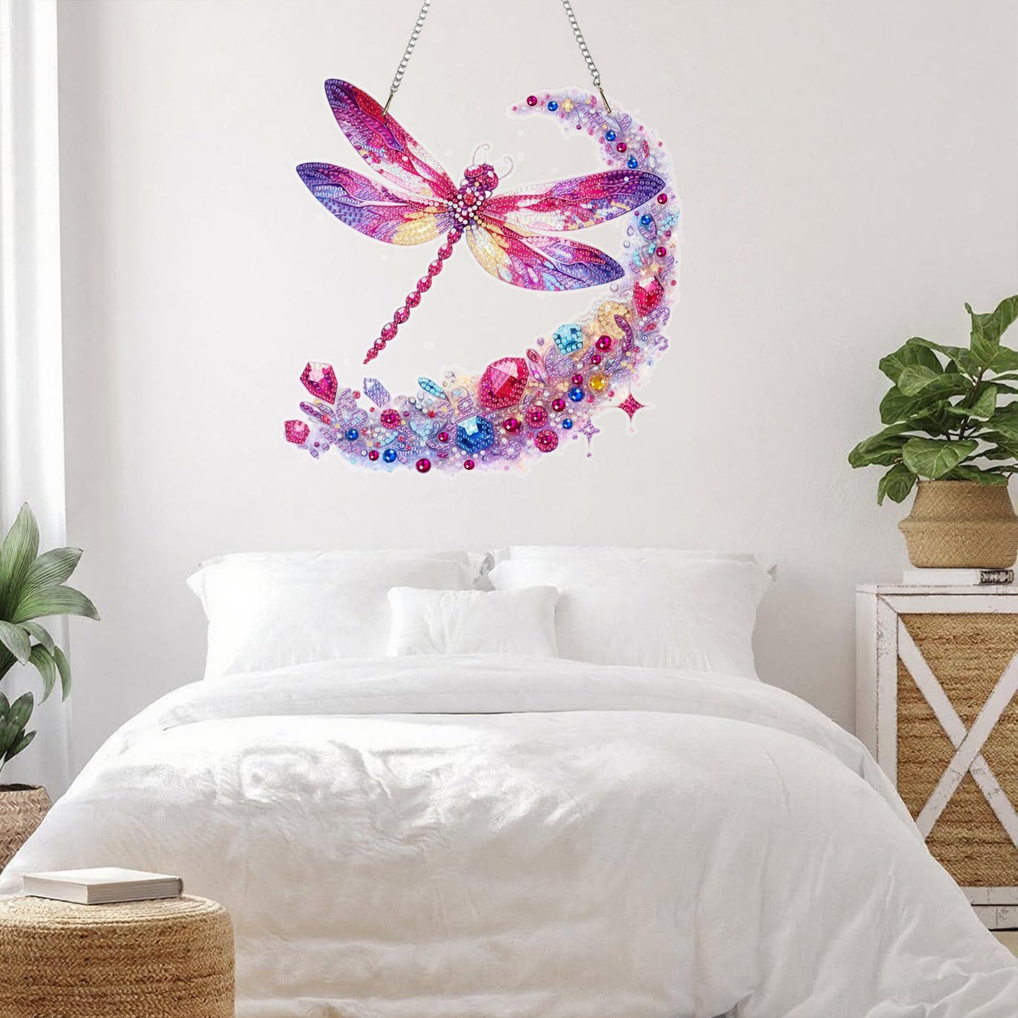 Ristpal Diamond Painting Kits Hanging for Adult, Special Shaped Rhinestone, DIY Acrylic Diamond Art Painting Window Pendants Home Garden Wall Hanging Kits for Home Decor and Gifts (Dragonflies)